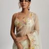white-light green blend-saree