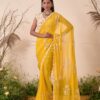 white yellow saree