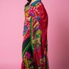 red green floral printed saree