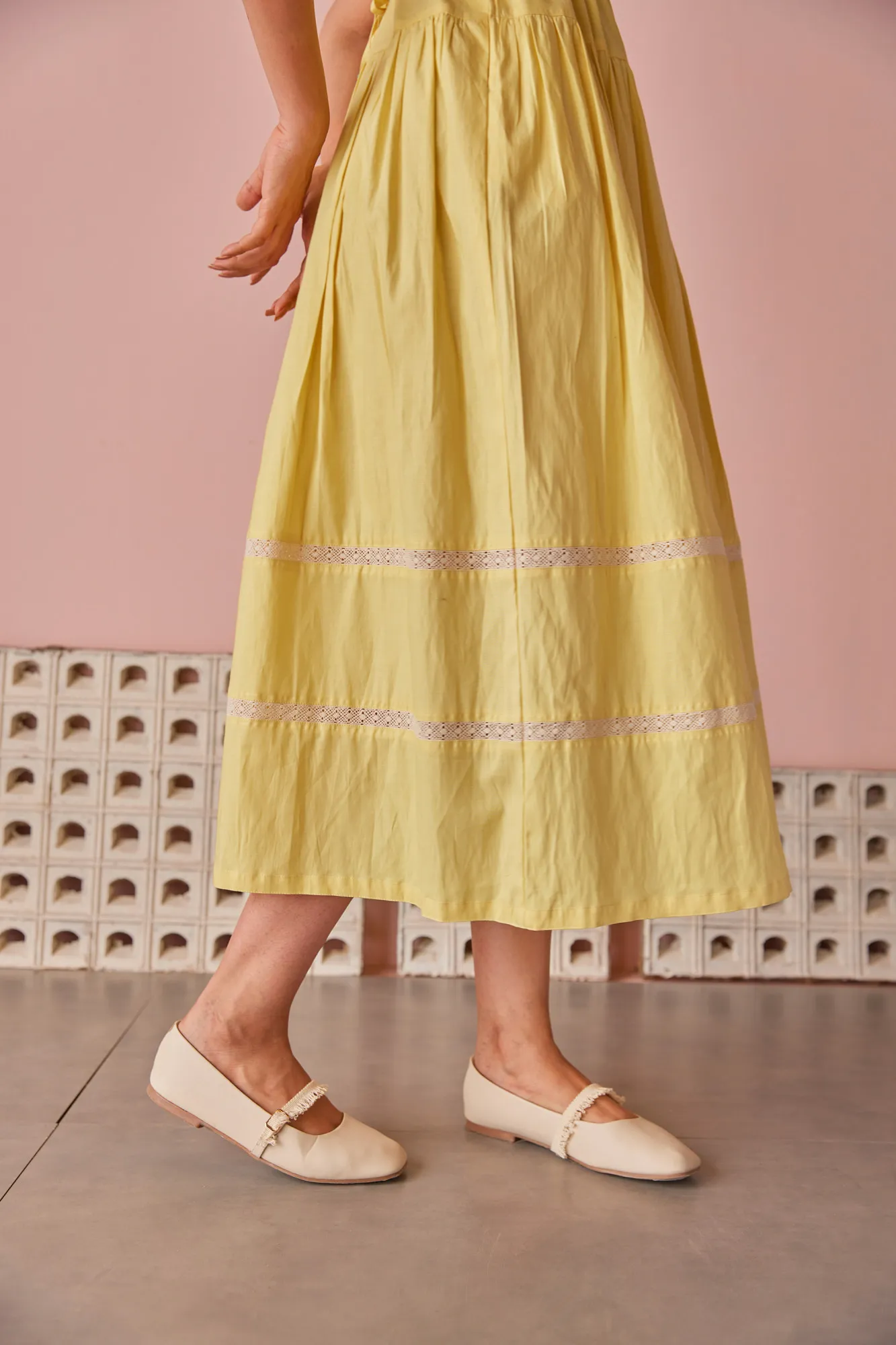 Golden Aura Sleeveless Midi Dress - Image 10