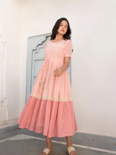 Blush Charm Tiered Midi Dress
