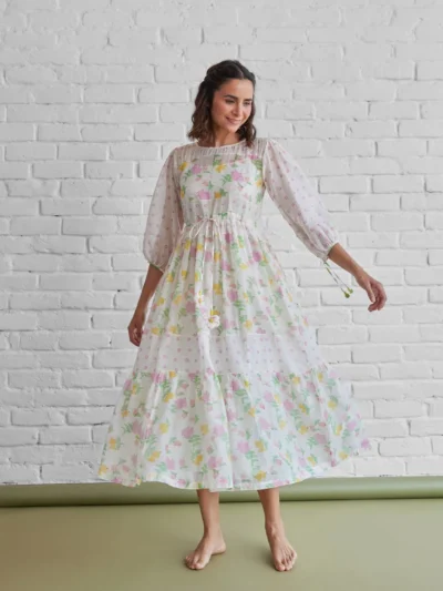 Meadow Bloom Printed Midi Dress