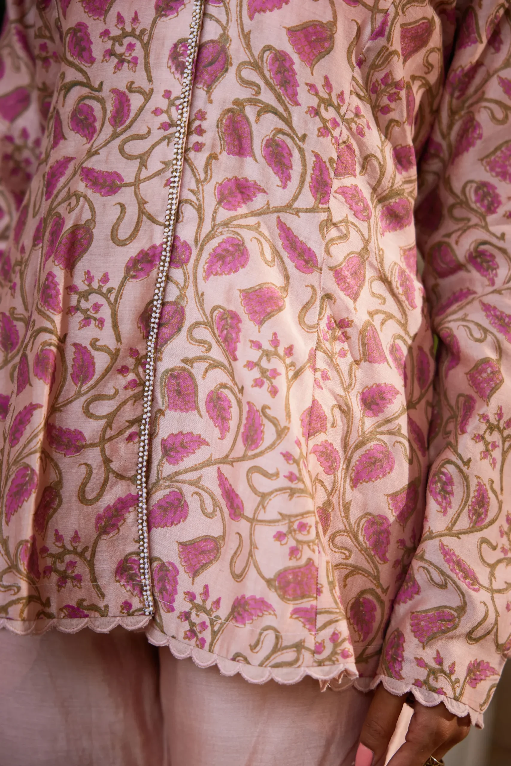 Blush Embroidered Kurta Set with Straight Pants - Image 6