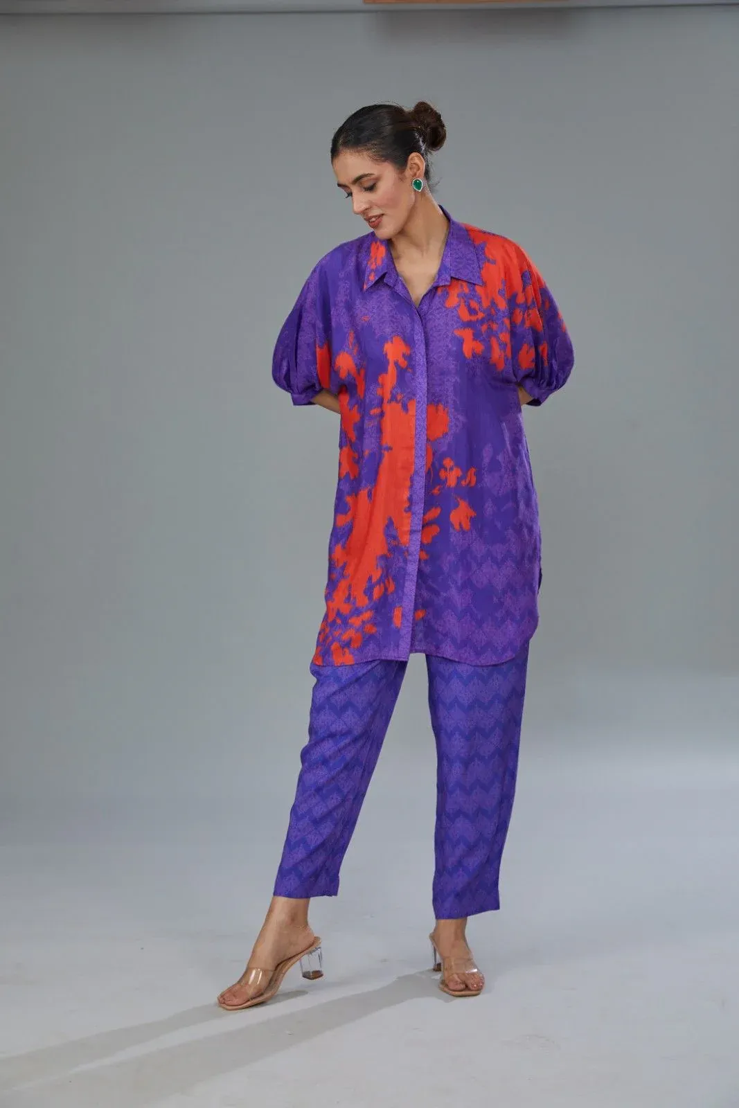 Violet Splash Printed Co-Ord Set - Image 2