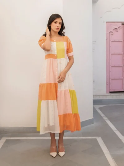 Sunset Whisper Layered Midi Dress