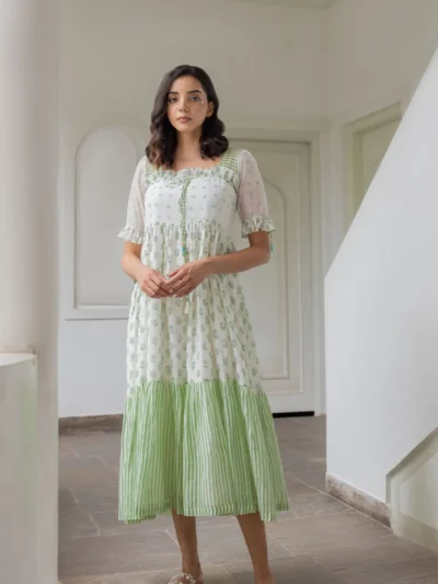 Mint Meadow Tiered Midi Dress