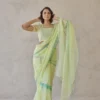 Lime Green Sheer Kota Saree Set