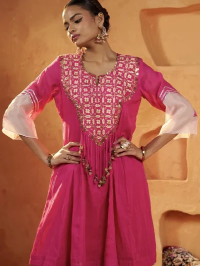pink kurta set