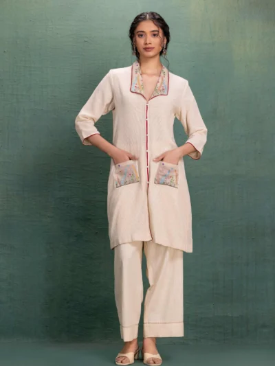 Ivory Meadow Embroidered Co-Ord Set