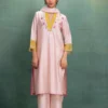 Blush Zaria Embroidered Kurta Set with Dupatta