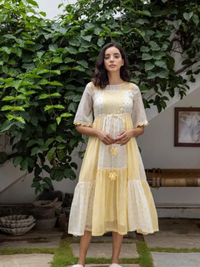 Sunlit Meadow Tiered Midi Dress