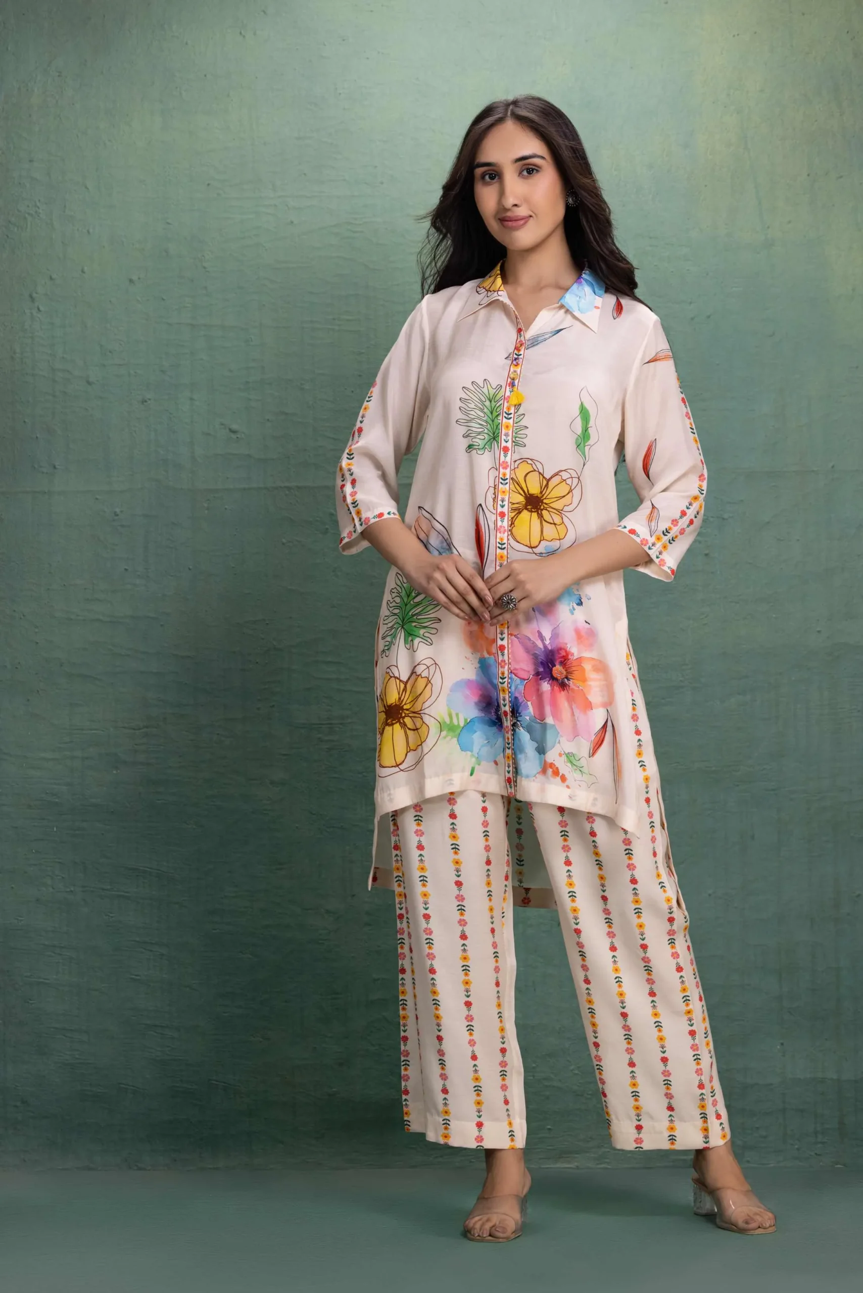 Ivory Garden Printed Co-Ord Set - Image 3