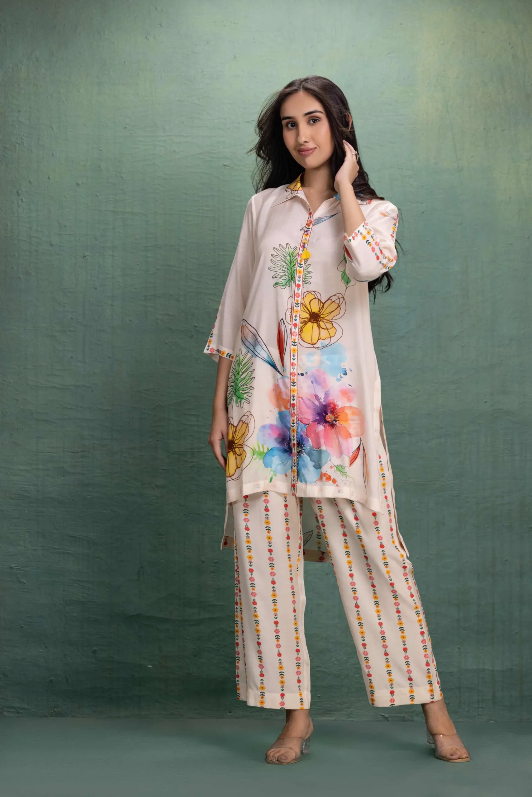 Ivory Garden Printed Co-Ord Set - Image 2