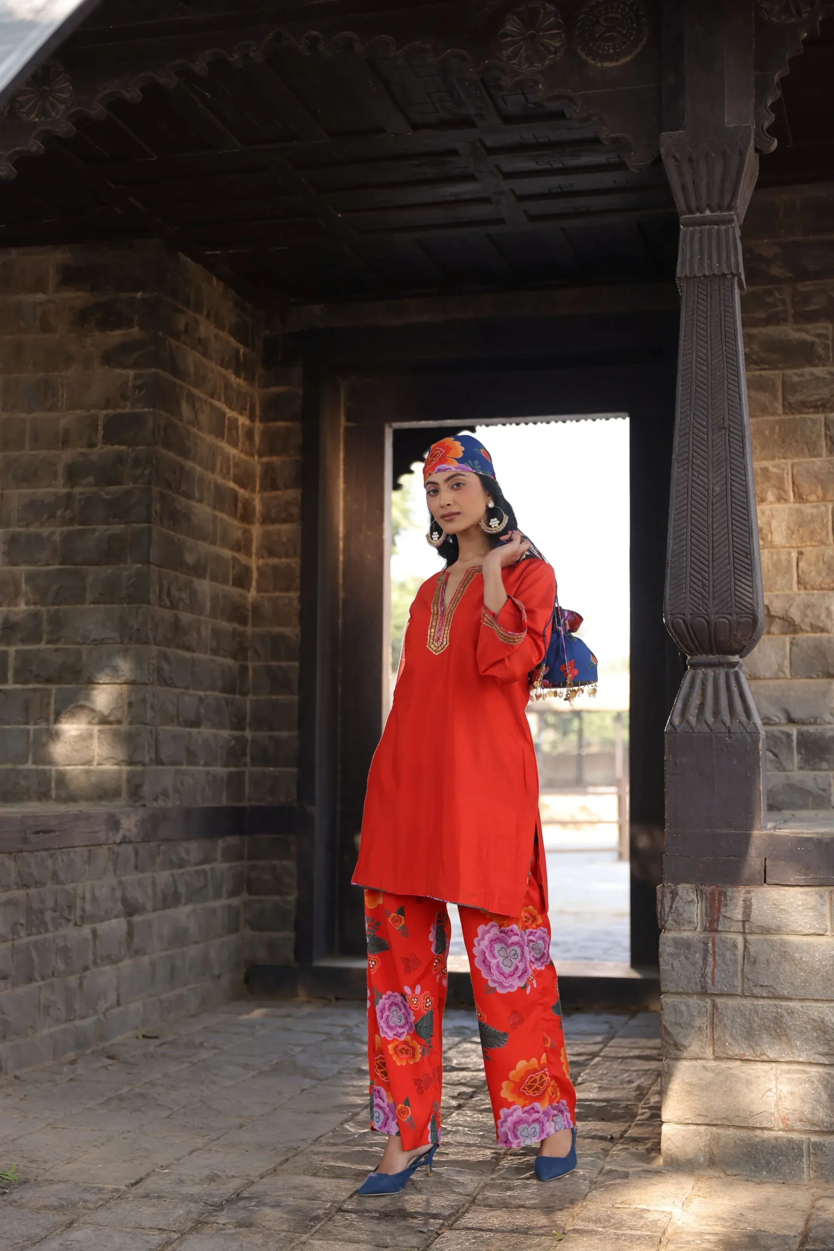 Scarlet Bloom Printed Co-Ord Set - Image 3