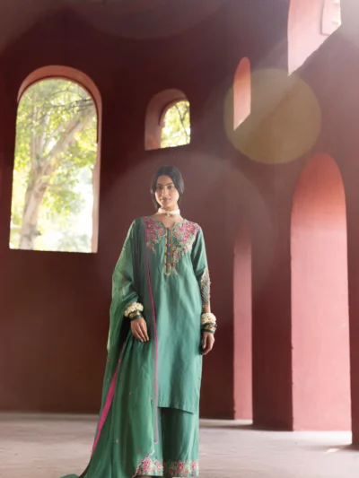 Emerald Noor Embroidered Kurta Set with Dupatta
