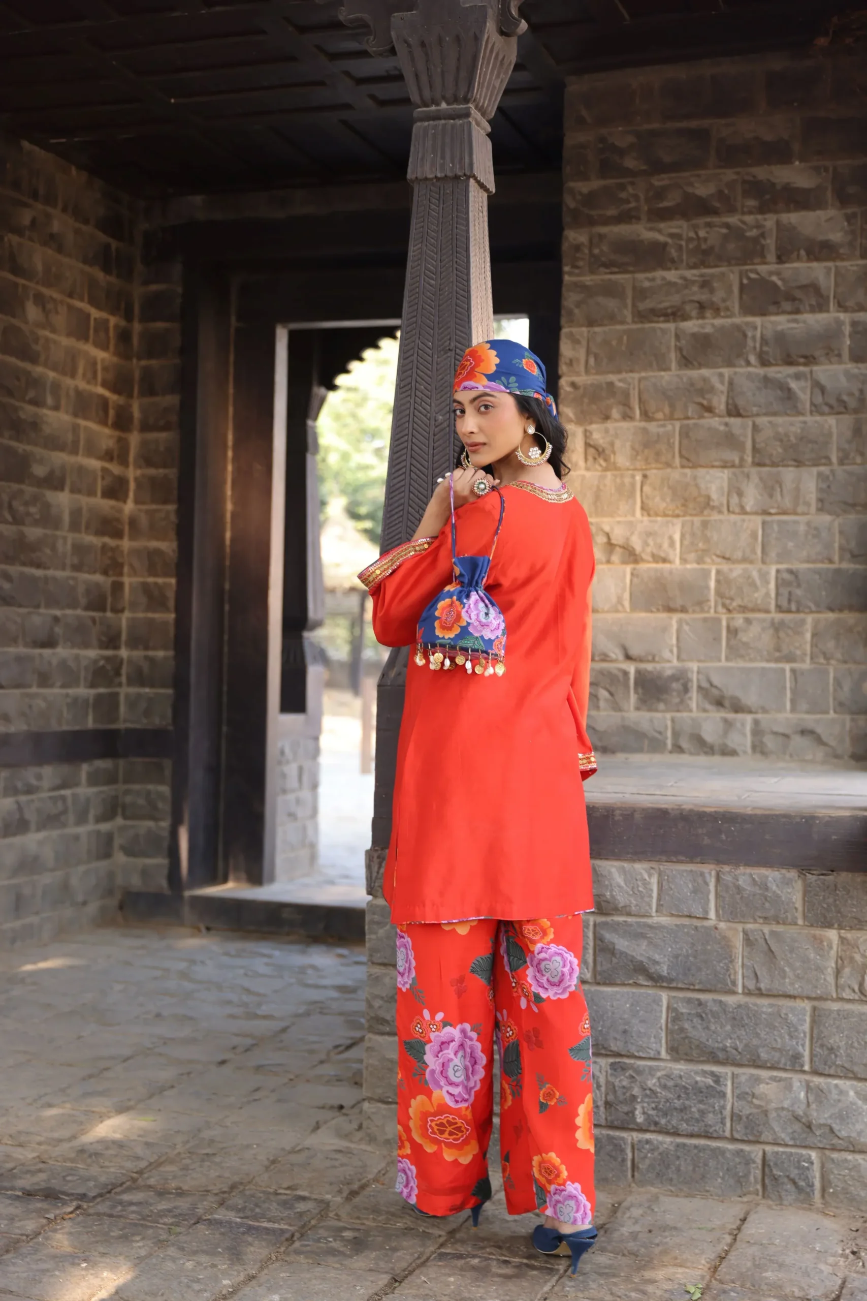 Scarlet Bloom Printed Co-Ord Set - Image 4