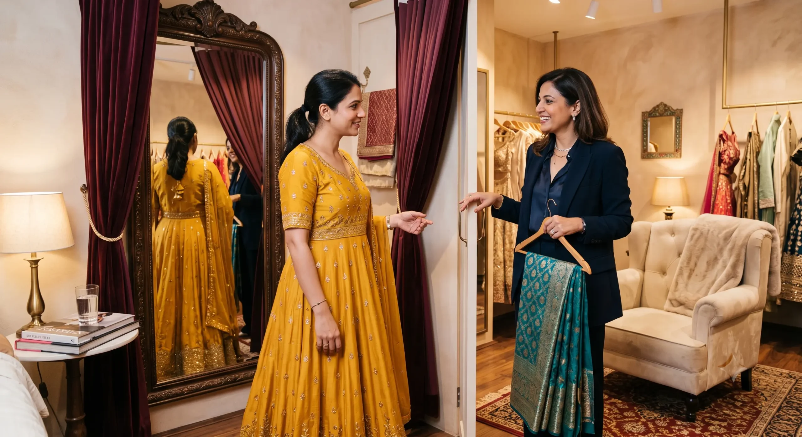 Personalised styling consultation at designer clothes store