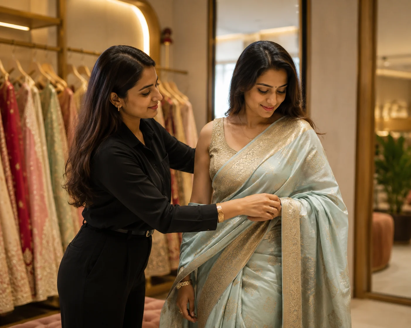 Personal styling consultation at Reina boutique in Hyderabad